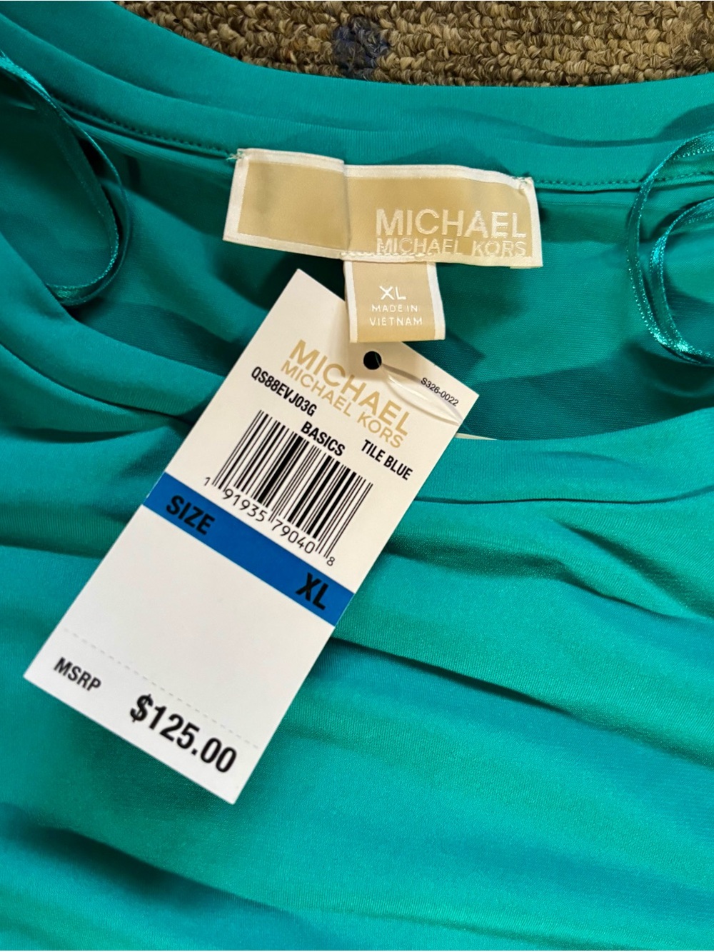 Michael Kors Tile Blue Sleeveless Shell Beach Coverup